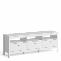 Madrid TV Unit 3 drawers in White