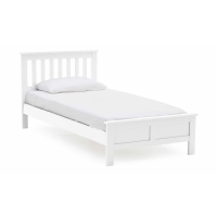 Willow Modern White Painted Pine Wood 3ft Single Bed Frame Low Footend 88 x 98cm