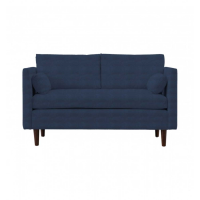 Retro Style Placido Indigo Velvet Fabric Upholstered Living Room 2 Seater Sofa 88x142cm