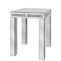 Inlaid Crystal Glass Diamond 50cm Square Mirrored Lamp End Side Table