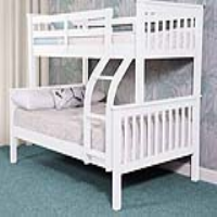 White Painted Wooden Triple Sleeper Children Kids Bunk Bed Frame Small Double