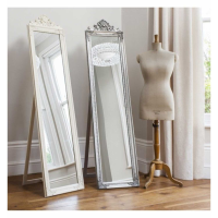 Wood Cheval Mirror Silver