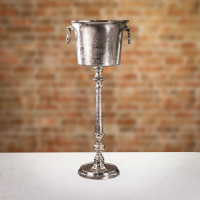 Large Cast Silver Aluminium Standing Champagne Wine Cooler Modern