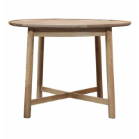 Modern Style Kingham Oak Wood Round 4 Seater Kitchen Dining Room Table 75 x 90cm
