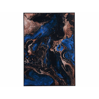 Modern Marble Effect Glass Picture Smooth Wall Art in Blue, Black And Gold 70x100cm