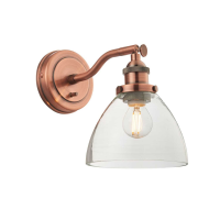 Copper Clear Glass Hansen Wall Light Copper