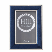 Silver Edged Navy Velvet 4X6 Photo Frame