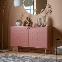 Cupboard 570x354x554mm Pink Holbrook 2 Door Cabinet Pink