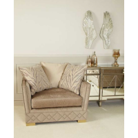 Light Taupe Matt Linen Upholstered Modern Accent Chair With Scatter Cushions 97x122x107cm