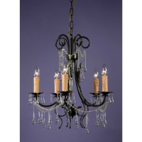 Dark French Green Chandelier 5 Arm