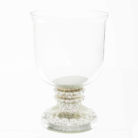 Silver Bead Hurricane Lamp