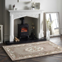 Origins Shensi Beige White Traditional Rug 75x150cm