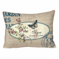 Vintage Primavera Cushion Linen With Butterfly