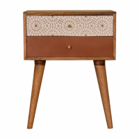In1594 Brown Patterned Bedside
