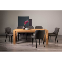 Light Oak Large 185 to 245cm Extending Dining Table Set 8 Dark Grey Faux Leather Chairs