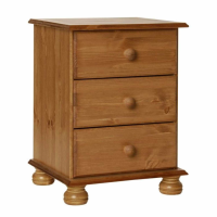 Copenhagen 3 Drawer Bedside in Pine