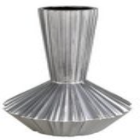 Medium Silver Ribbed Vase