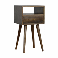 Stylish Grey Wash Finished Bedroom Bedside Cabinet With 1 Drawer And 1 Open Slot 57x30cm