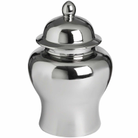 Small Silver Ceramic Urn