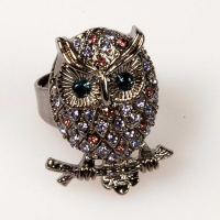 Owl Front Ring Purple