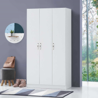 3 Door Double Wardrobe White