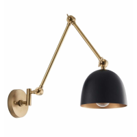 Modern Sleek Antique Brass and Black Metal Ceiling And Wall Pendant Light 65x84cm