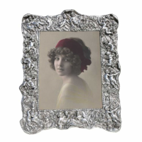 Silver Gilt Leaf Clay Paint Portrait Photo Frame