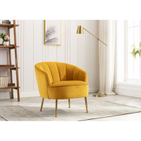 Modern Stella Apricot Velvet Fabric Upholstered Occasional Chair 73x68cm