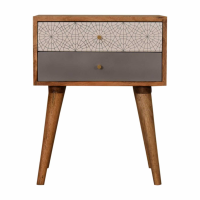 In1592 Grey Patterned Bedside