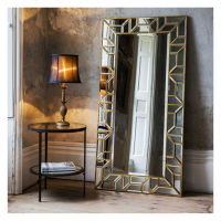 Modern Style Gold Detailing Rectangular Leaner Bedroom Wall Mirror 157.5x80cm