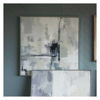 Modern Style City Scape Framed Prints Wall Abstract Art In Pewter Frame 102.5 x 102.5cm