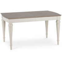 Modern Extending Kitchen Dining Table Grey Painted Frame Washed Oak Top 90 x 180cm