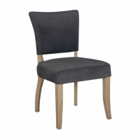 Duke Dark Grey Velvet Fabric Upholstery Kitchen Dining Room Chair Wooden Frame