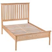 Modern Style Oak Wood 5ft King Size Bed With Slatted Headboard 110x165cm