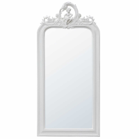 White Wooden Floor Mirror