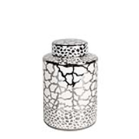 Value Medium 20. 6cm White And Silver Ginger Jar