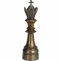 Antique Gold Textured Aluminium King Chess Piece Sculpture 13x45cm