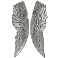 Antique Pair of Large Angel Wings in Silver Home Decoration Wall Hanging 104 x 30cm