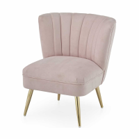 Velvet Occasional Chair with Gold Plated Legs