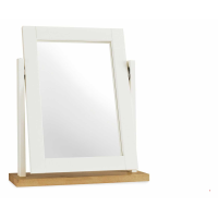 Atlanta Two Tone White Painted Oak Top Vanity Dressing Table Swivel Mirror 58 x 50cm