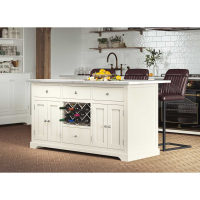 Cream Kitchen Island With White Granite Worktop