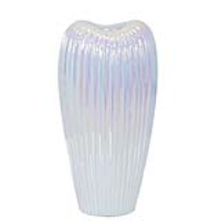 43cm Pearl Pink Ribbed Vase