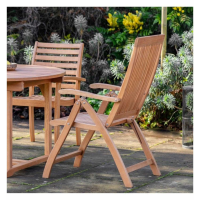 Modern Style Natural Solid Wood Outdoor Reclining Armchair with Folding Legs 108x56cm
