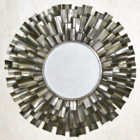 Silver Sunburst Metal Frame Mirror