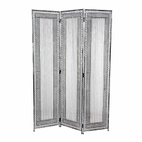Antique Silver 3 Panel Screen 15. 7 X 70 Inch