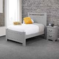Mozart 135cm Double 4ft6in Dawn Grey Painted Bed Frame Low Ethnic Style