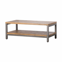 Draftsman Industrial Pine Wood And Metal Console Table With Shelf