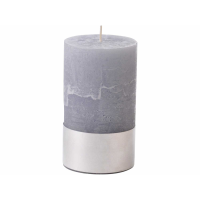 Libra Light Grey Rustica Pillar Candle 7x12cm