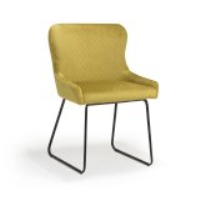 Modern Style Galway Brushed Mustard Velvet Upholstered Dining Chair 83 x 52cm