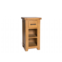 Solid Oak Natural Living Room Telephone End Side Table 1 Drawer 1 Shelf